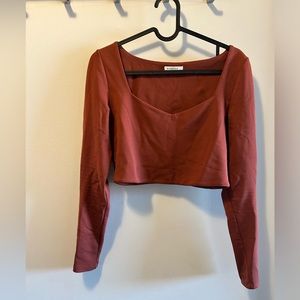 Cropped Burnt Orange Long Sleeve Crop